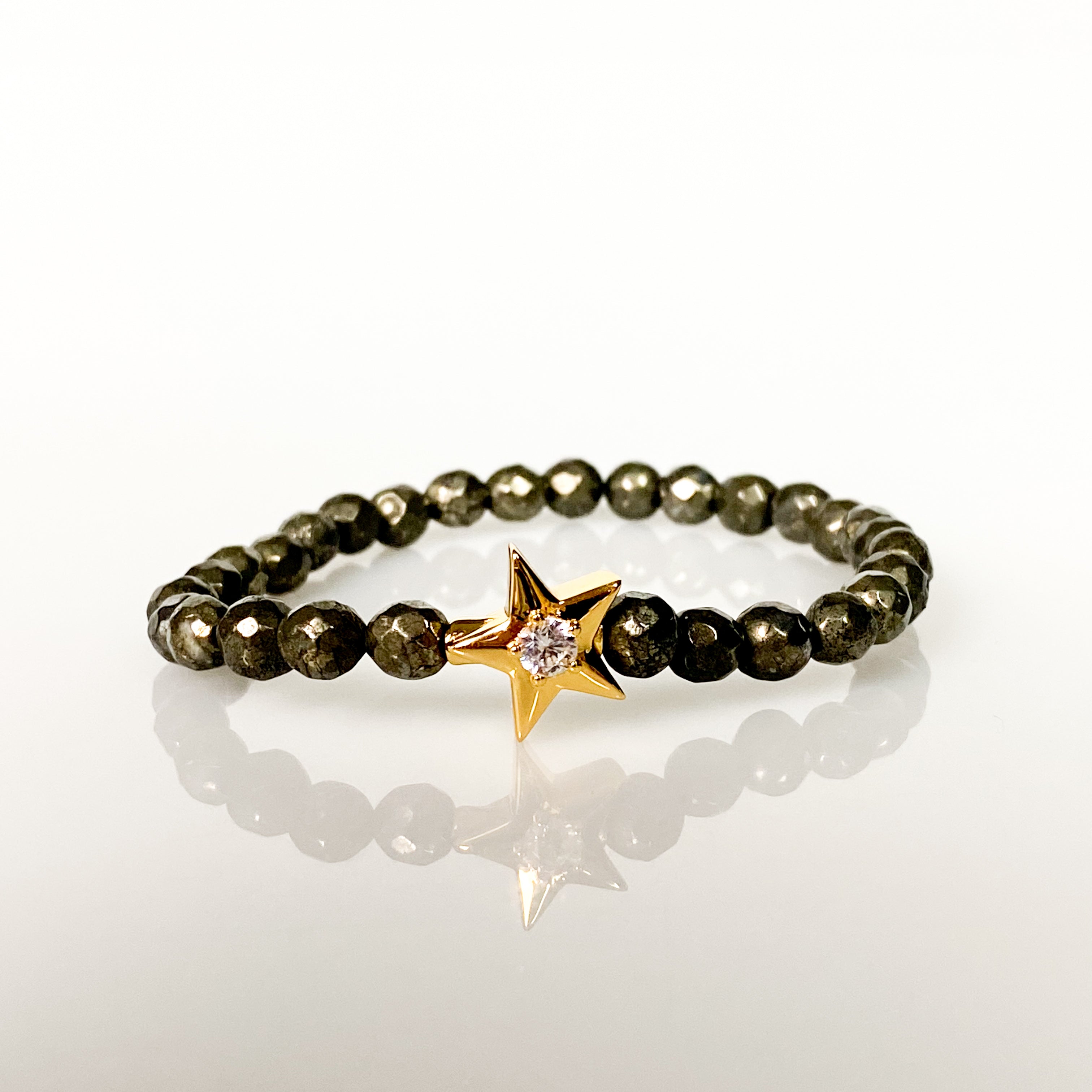 STAR ON PYRITE ELASTIC BRACELET