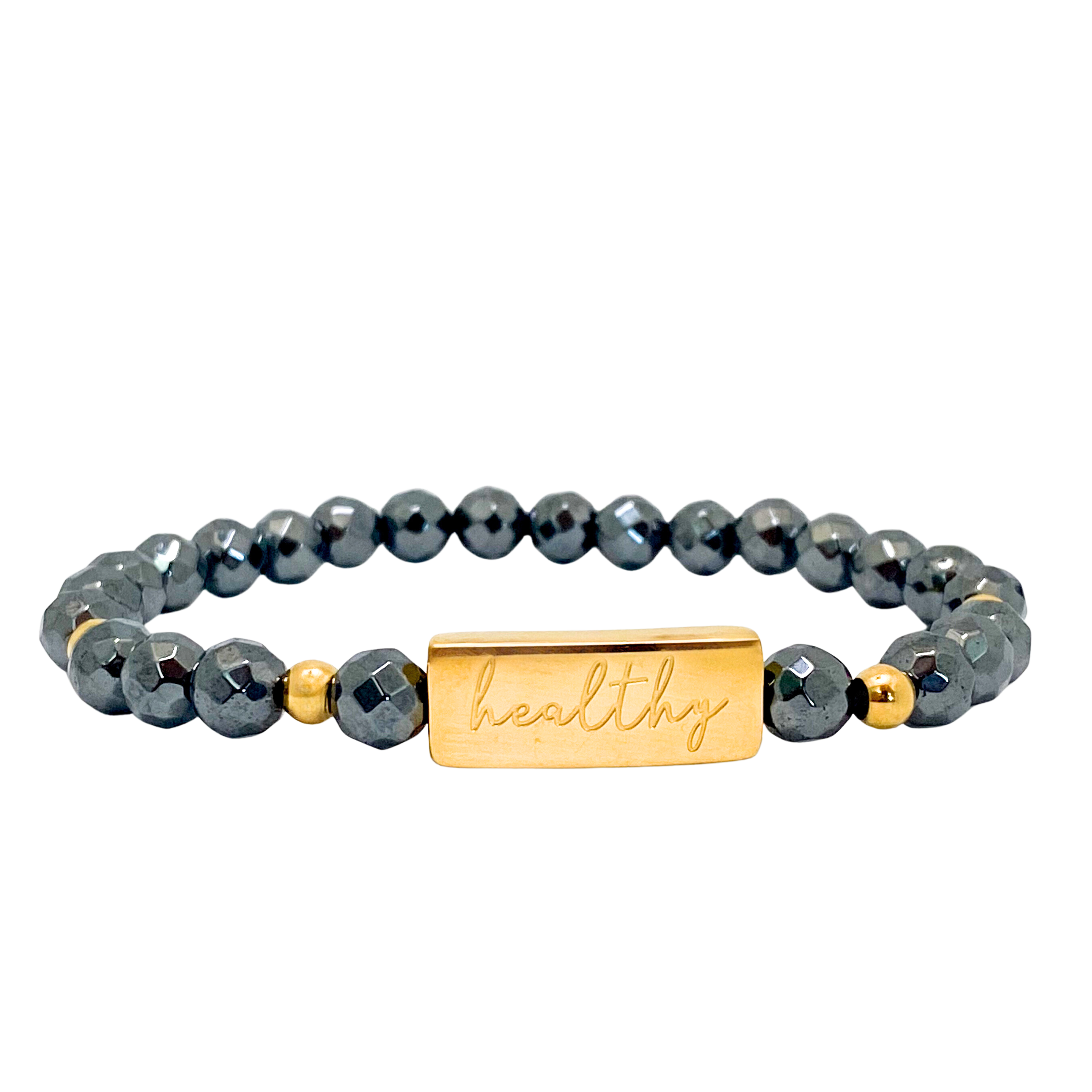 HEALTHY ON HEMATITE ELASTIC BRACELET