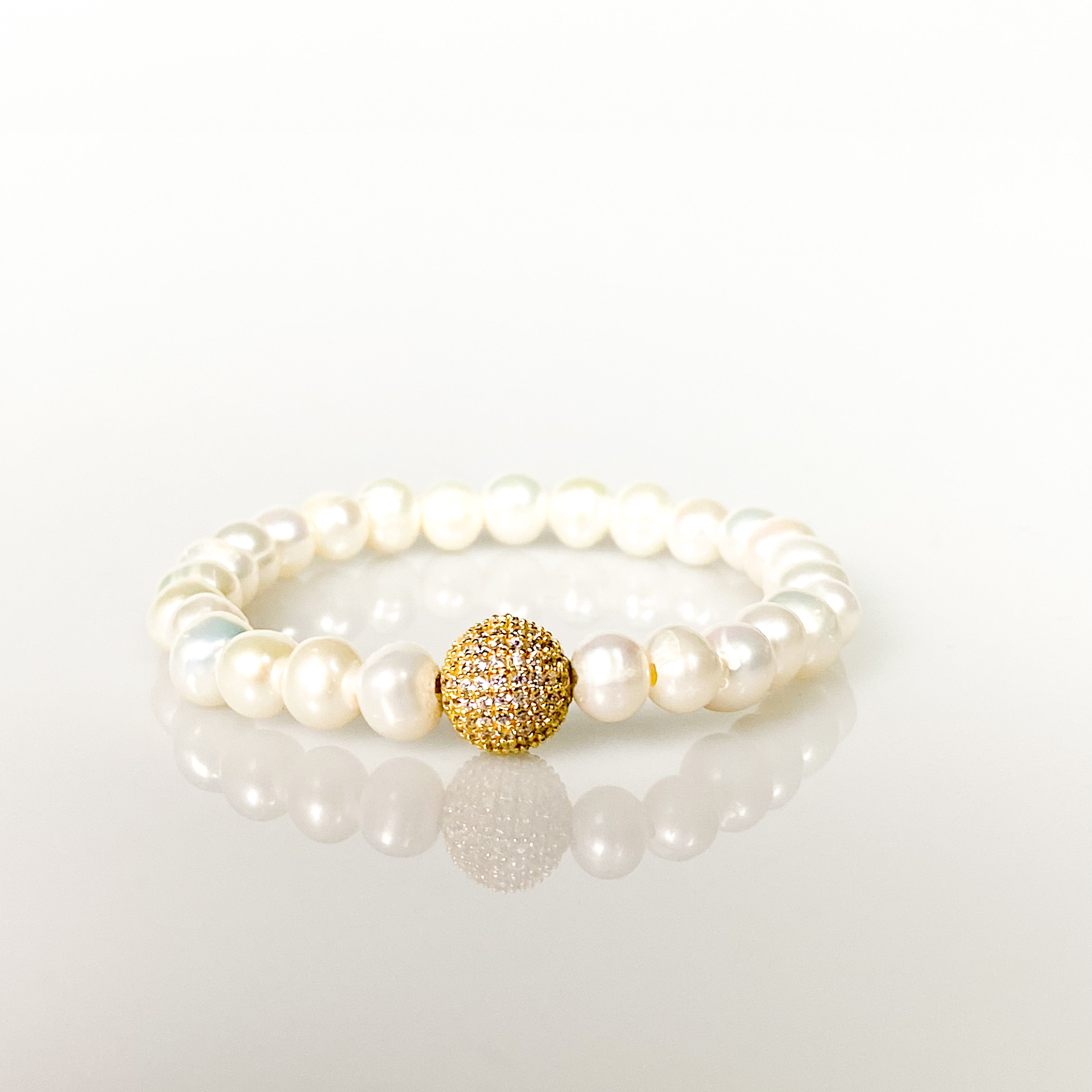 Crystal ball on white pearl