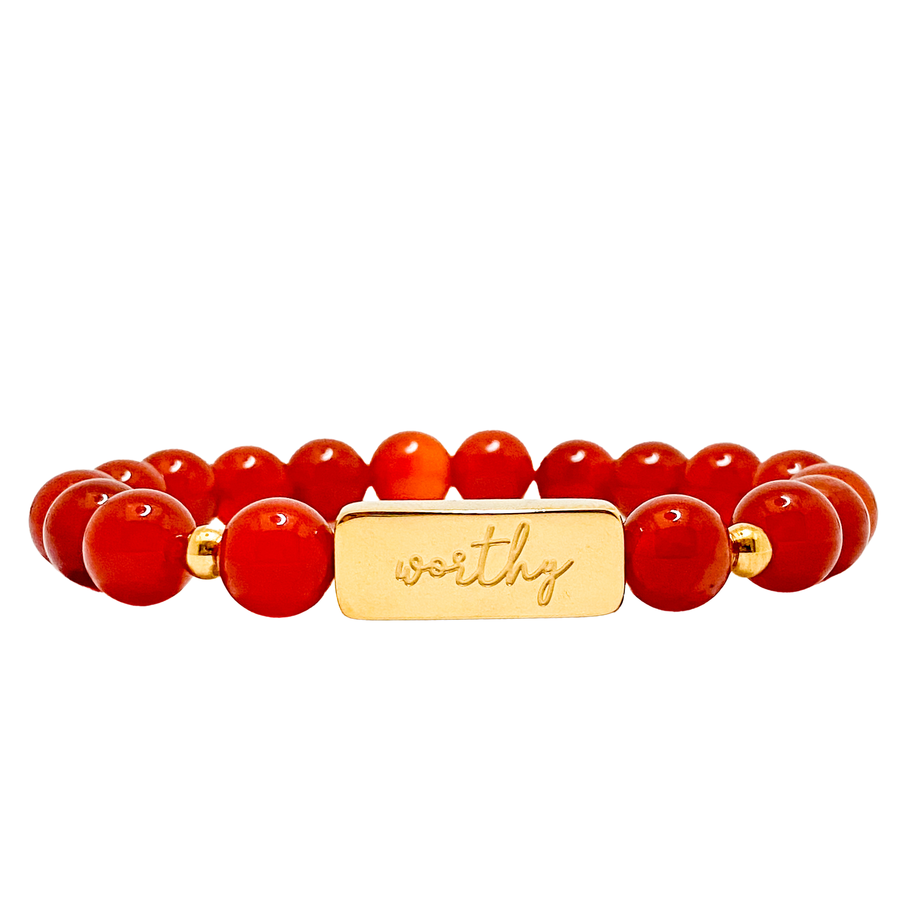 WORTHY ON CARNELIAN ELASTIC BRACELET