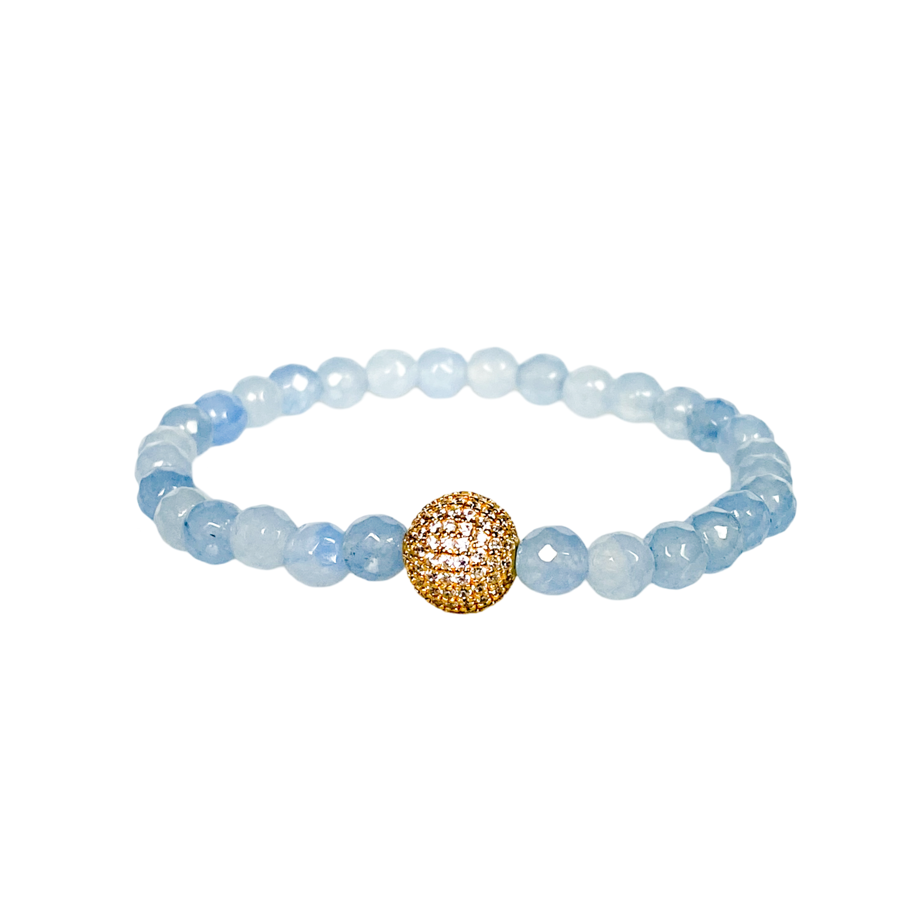 CRYSTAL BALL ON COOL WATER ELASTIC BRACELET