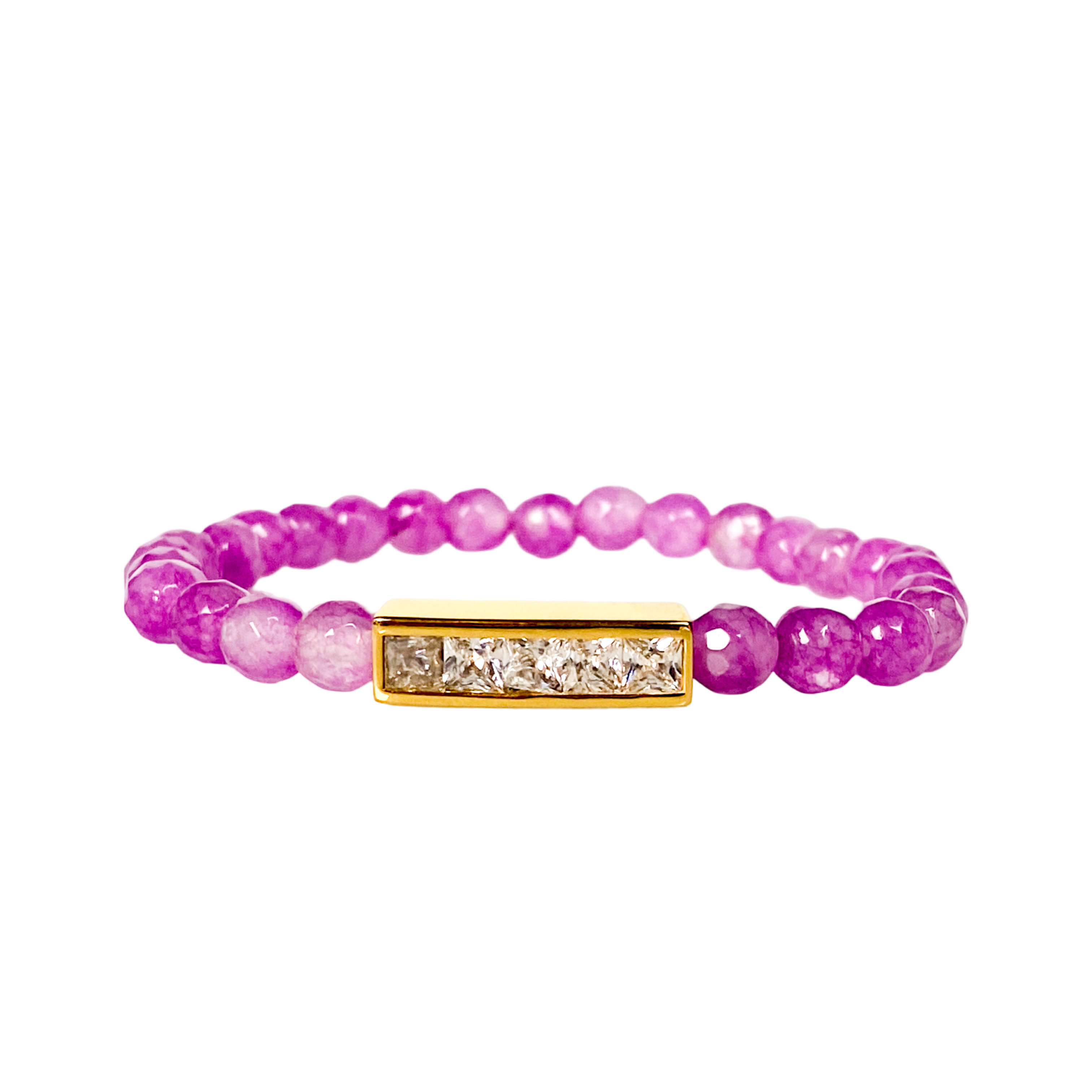 MINI PRINCESS BAR ON ROSE VIOLET ELASTIC BRACELET