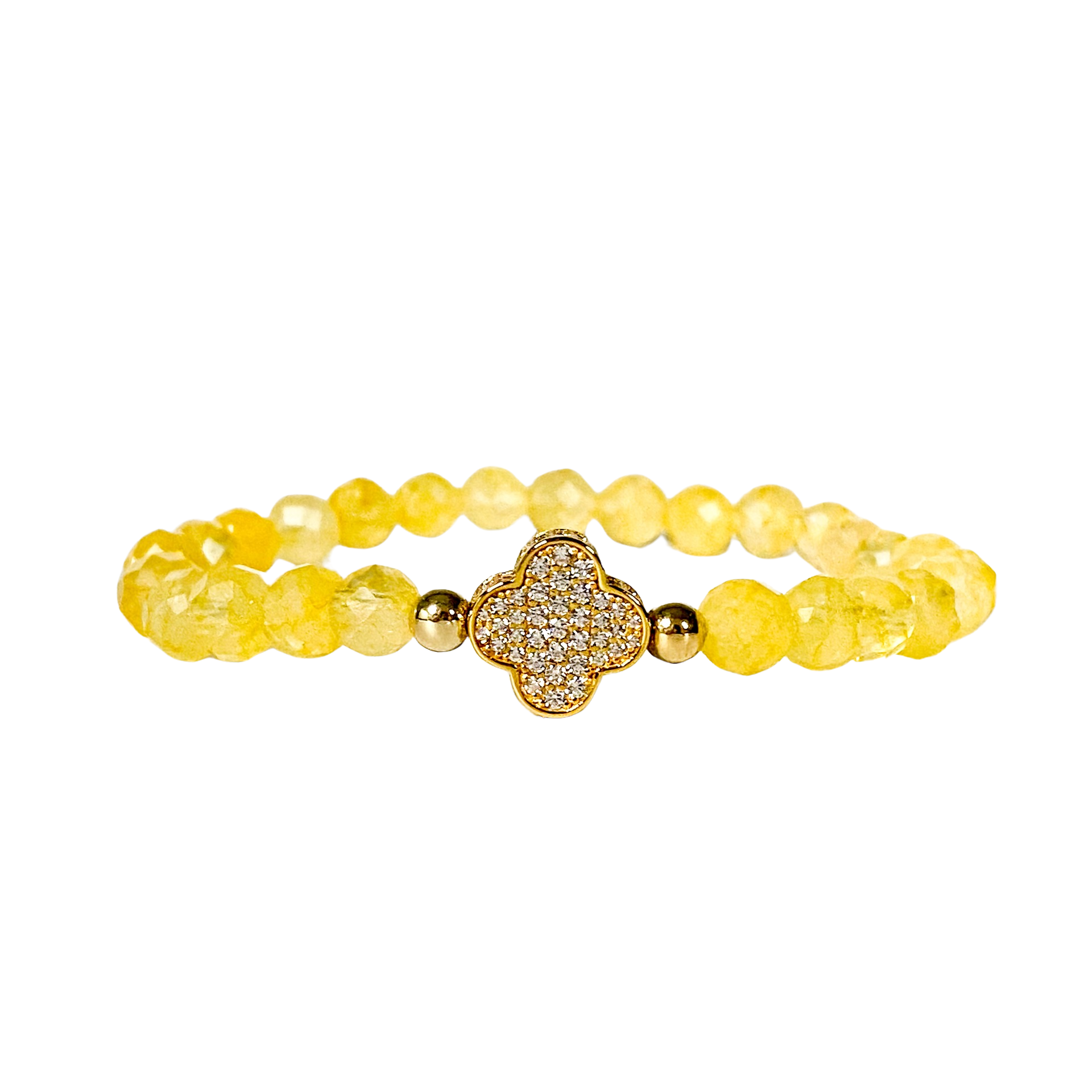 CLOVER ON CITRINE ELASTIC BRACELET