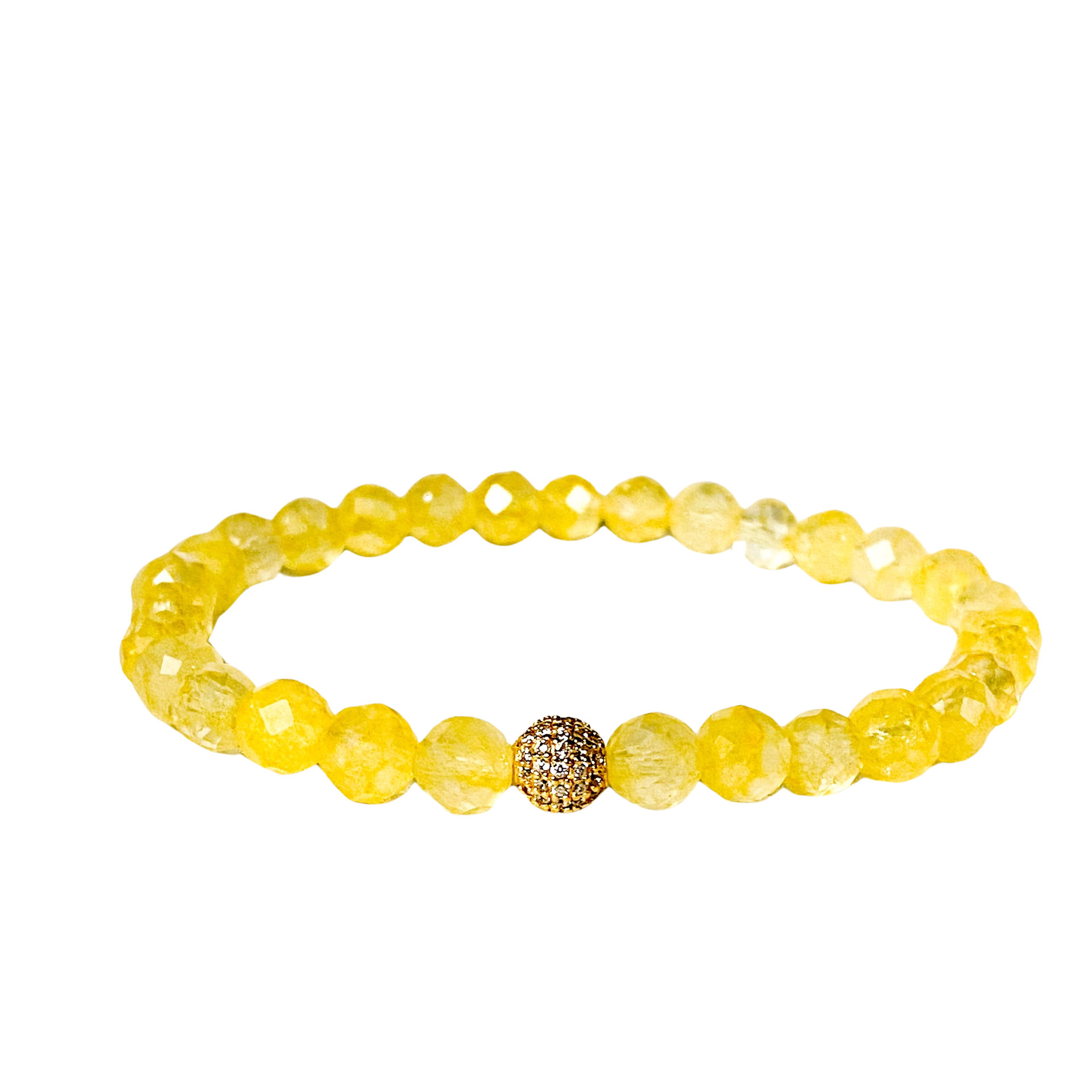 MINI CRYSTAL BALL ON CITRINE ELASTIC BRACELET