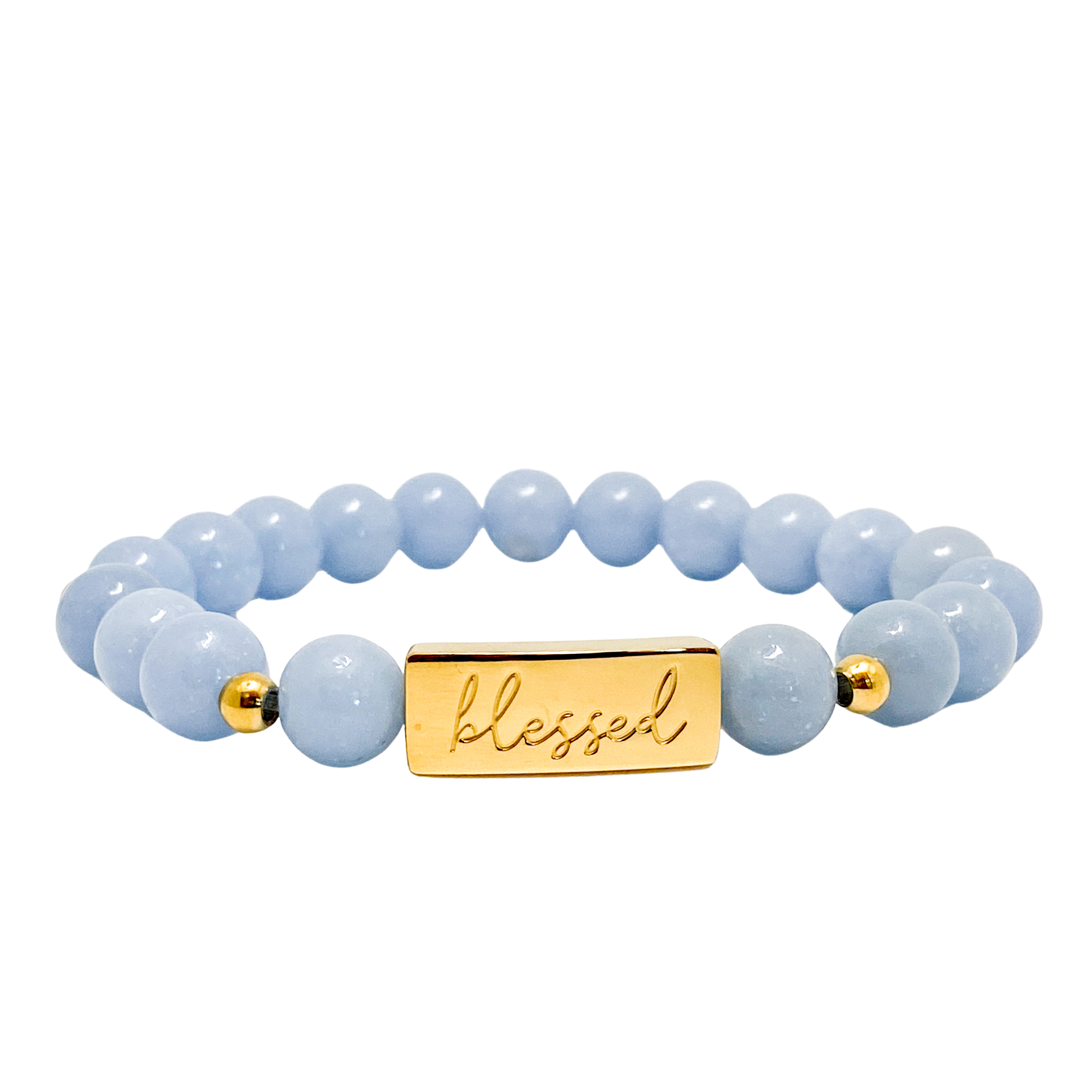BLESSED ON ANGELITE ELASTIC BRACELET