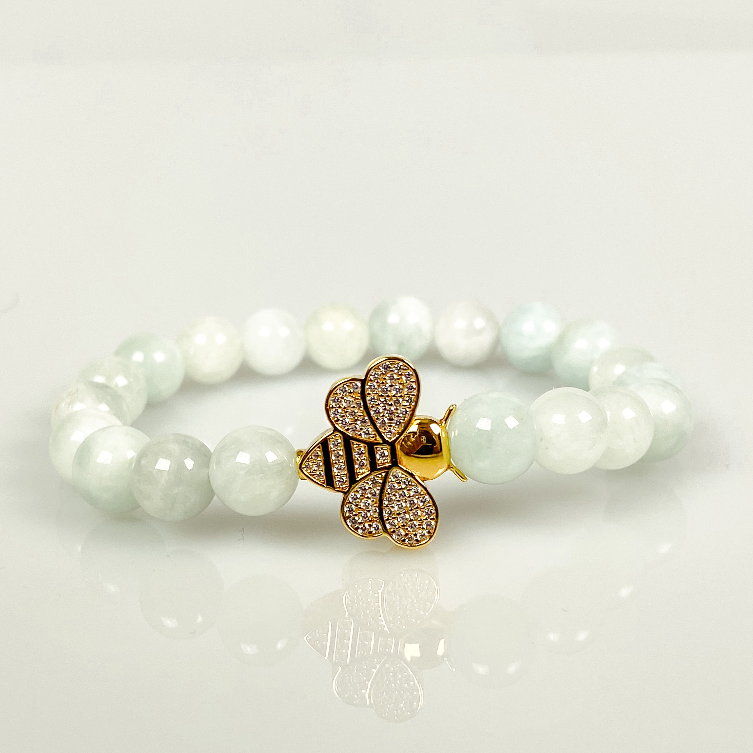 BEE ON AQUAMARINE ELASTIC BRACELET
