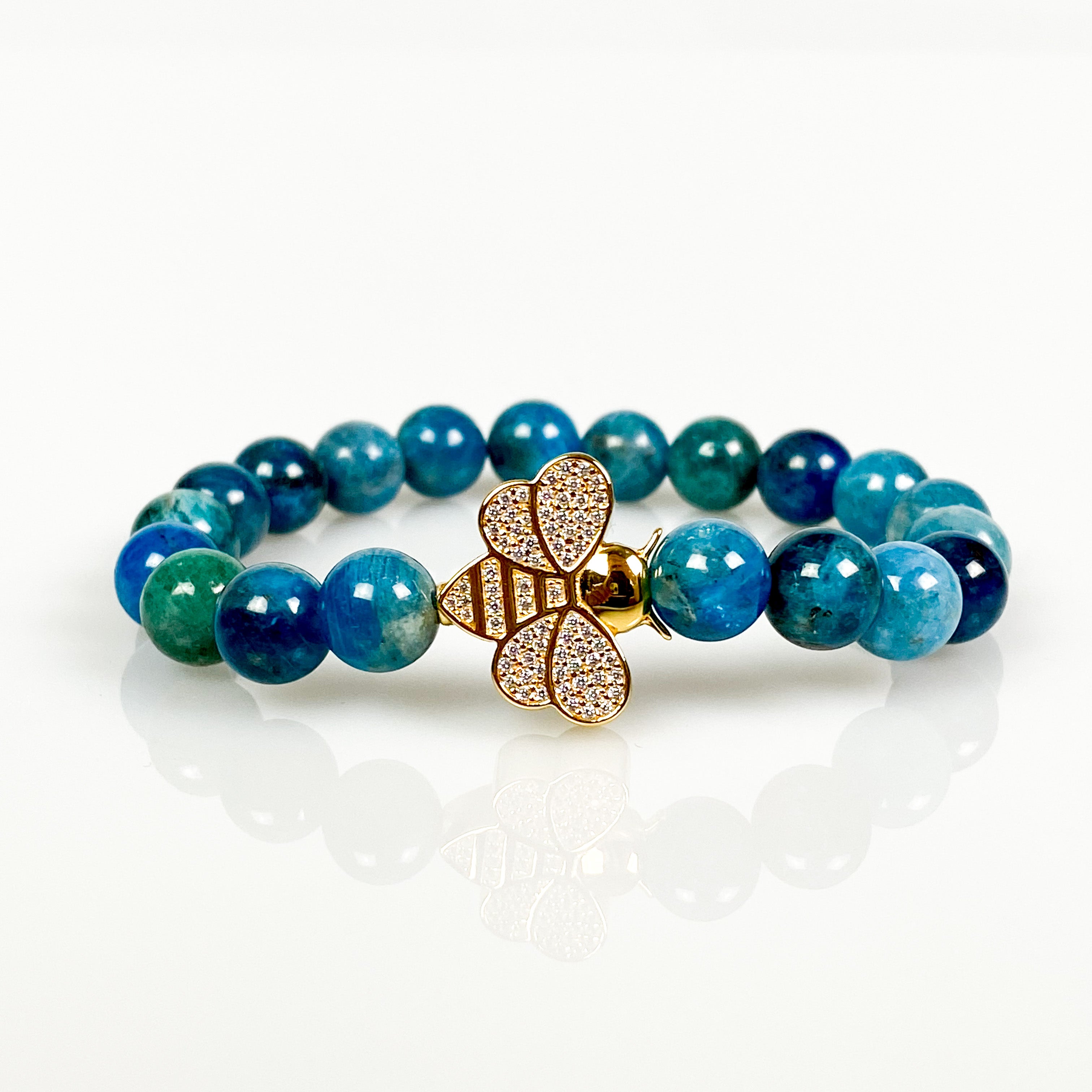 BEE ON APATITE ELASTIC BRACELET