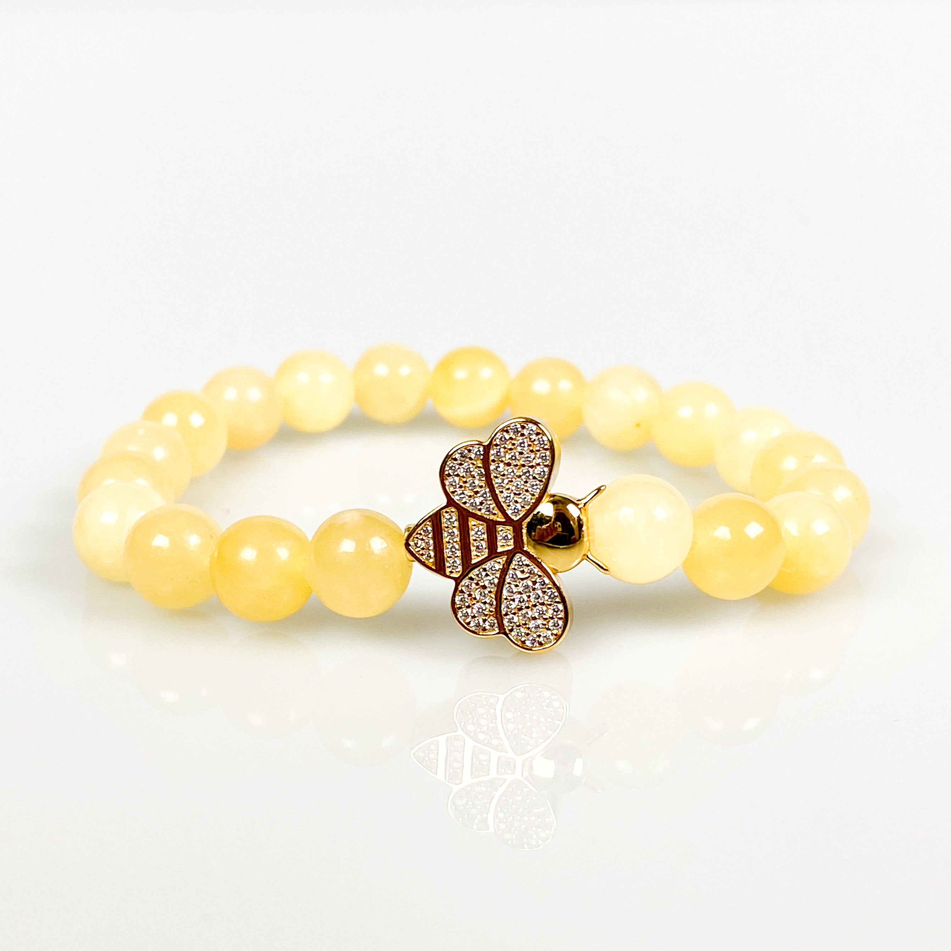 BEE ON HONEY ONYX ELASTIC BRACELET