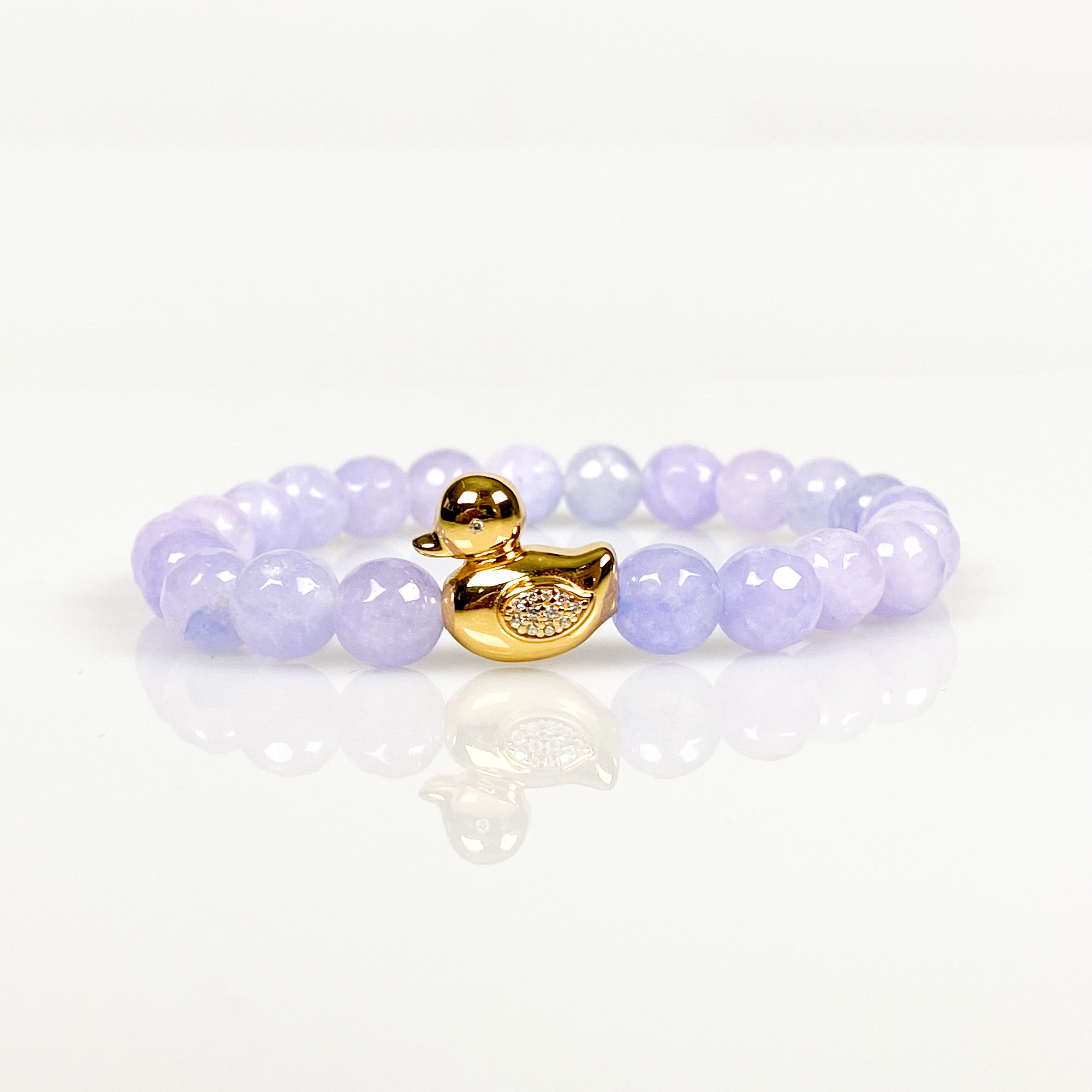 DUCK ON PURPLE ROSE ELASTIC BRACELET