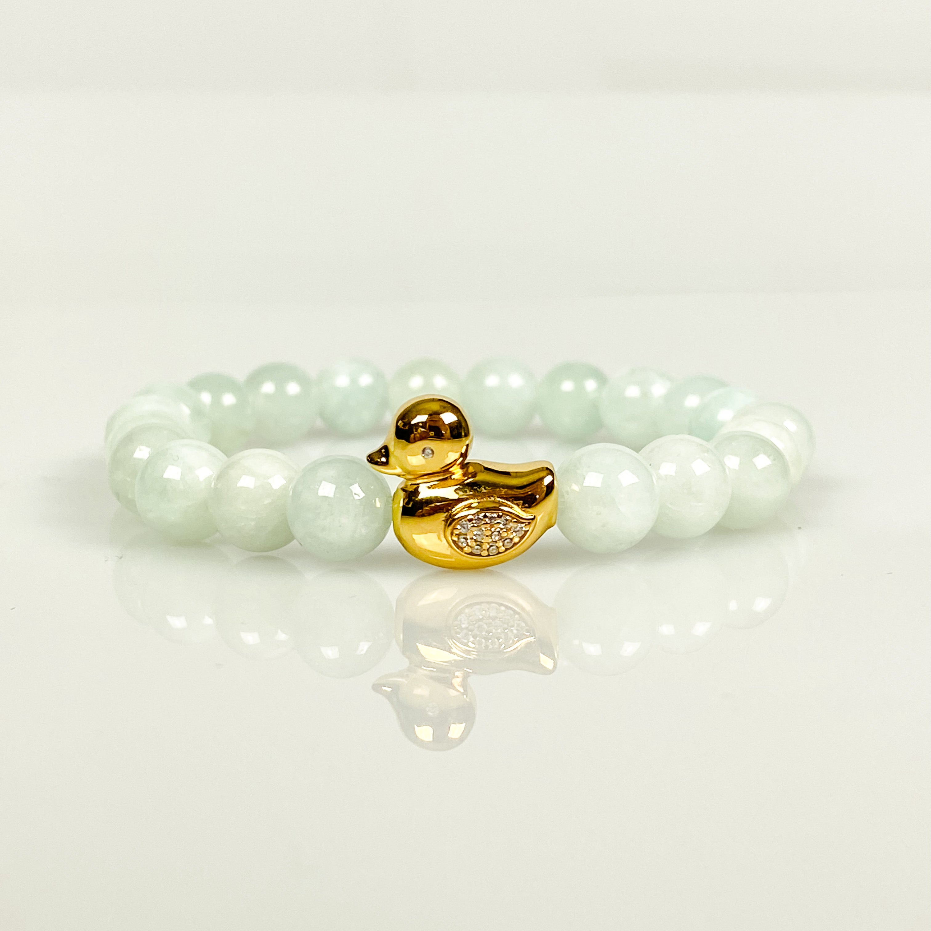 DUCK ON BEACH GLASS ELASTIC BRACELET