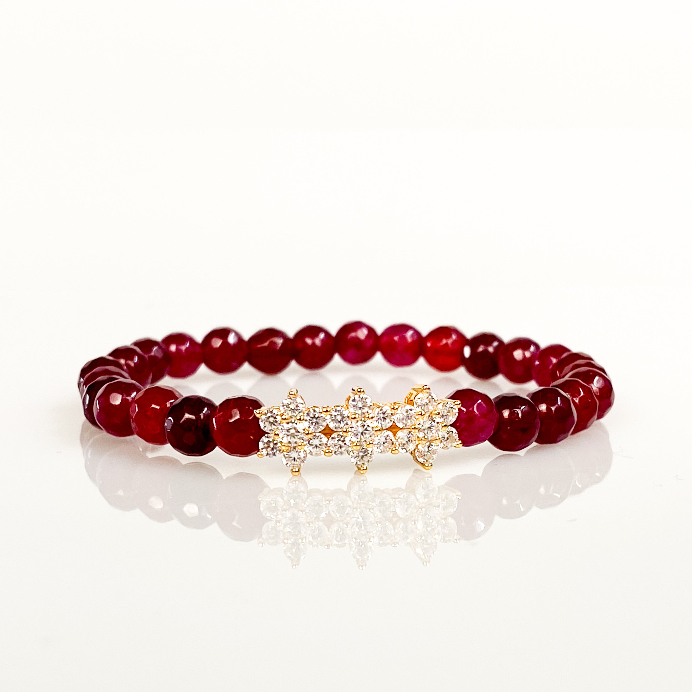 ROSITAS ON POMEGRANATE ELASTIC BRACELET