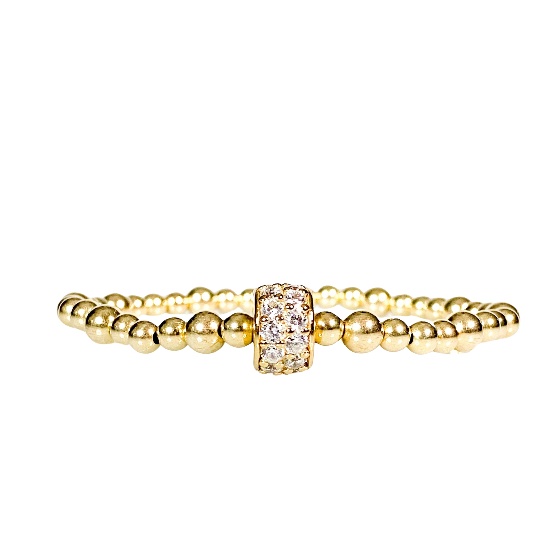 RONDELLE ON GOLD FILLED BEADS ELASTIC BRACELET