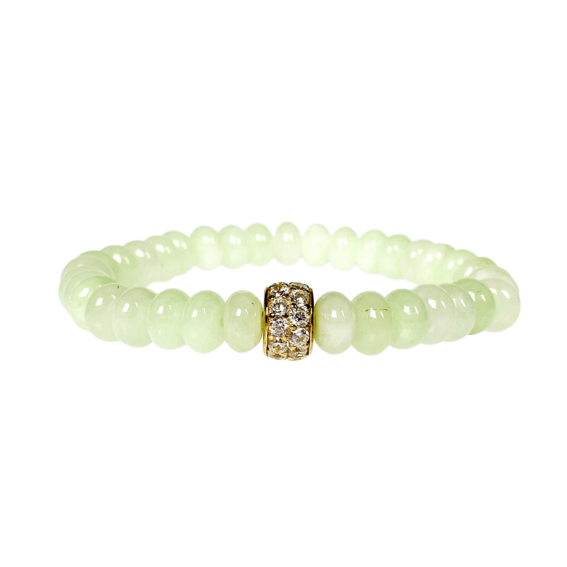 RONDELLE ON PALE LIME ELASTIC BRACELET