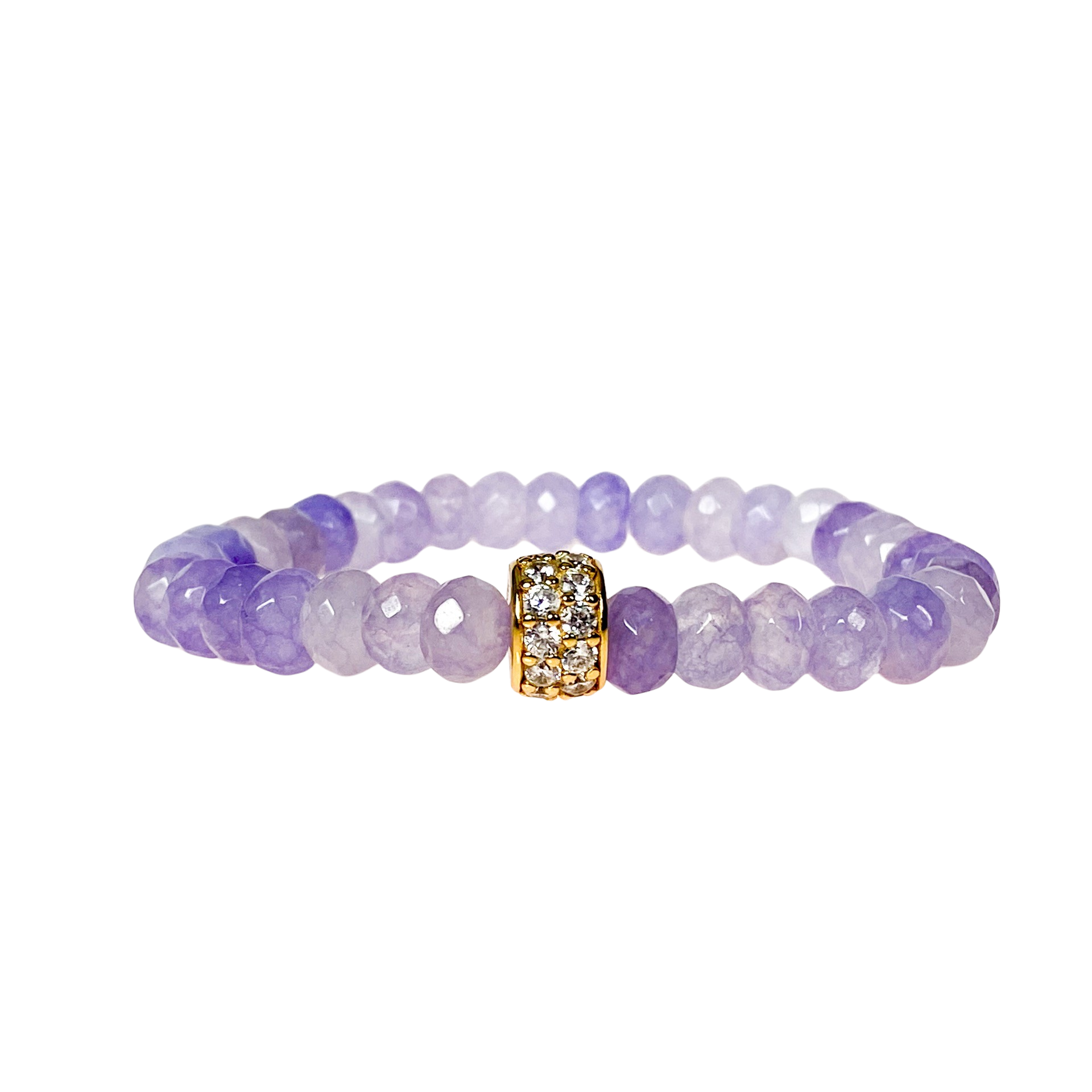 RONDELLE ON PURPLE ROSE ELASTIC BRACELET