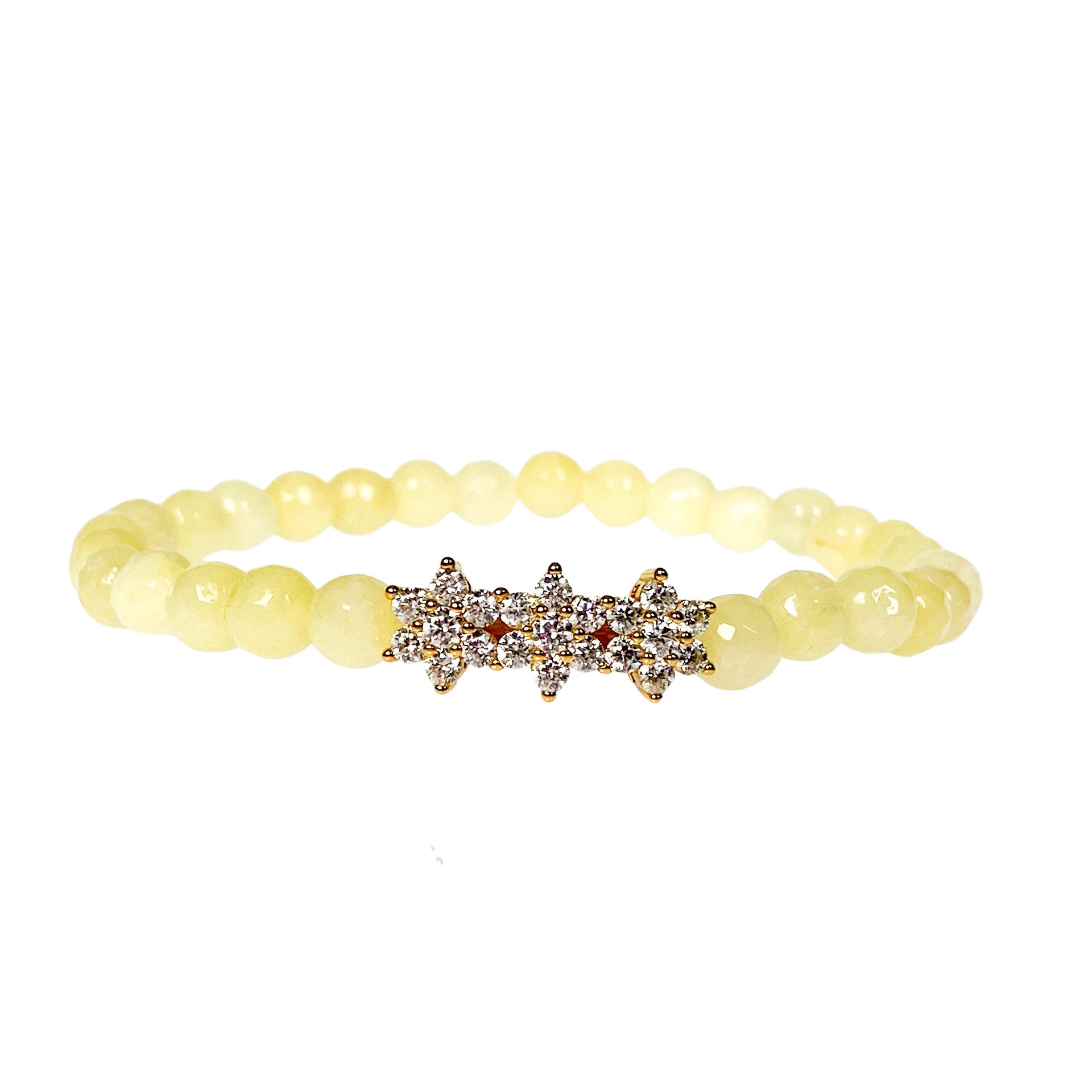 ROSITAS ON YELLOW CREAM ELASTIC BRACELET