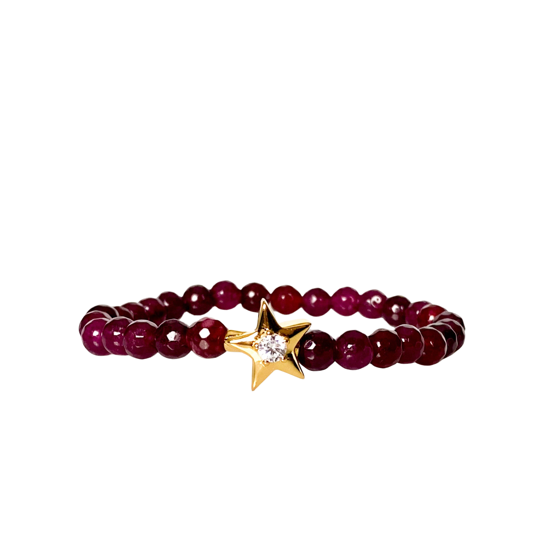STAR ON POMOGRANATE ELASTIC BRACELET