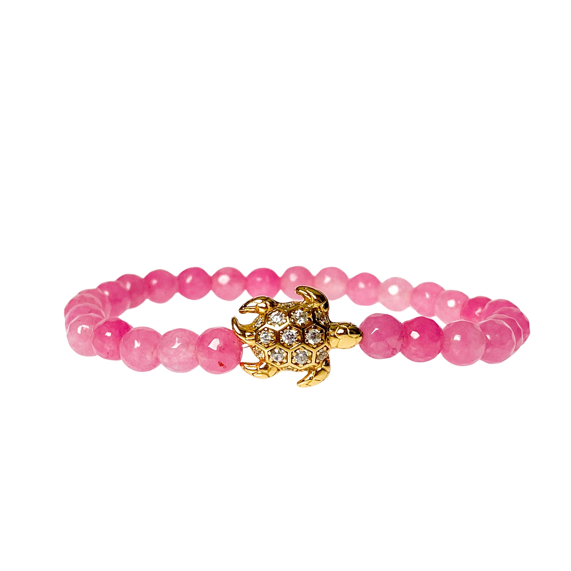 TURTLE ON PINK LEMONADE ELASTIC BRACELET