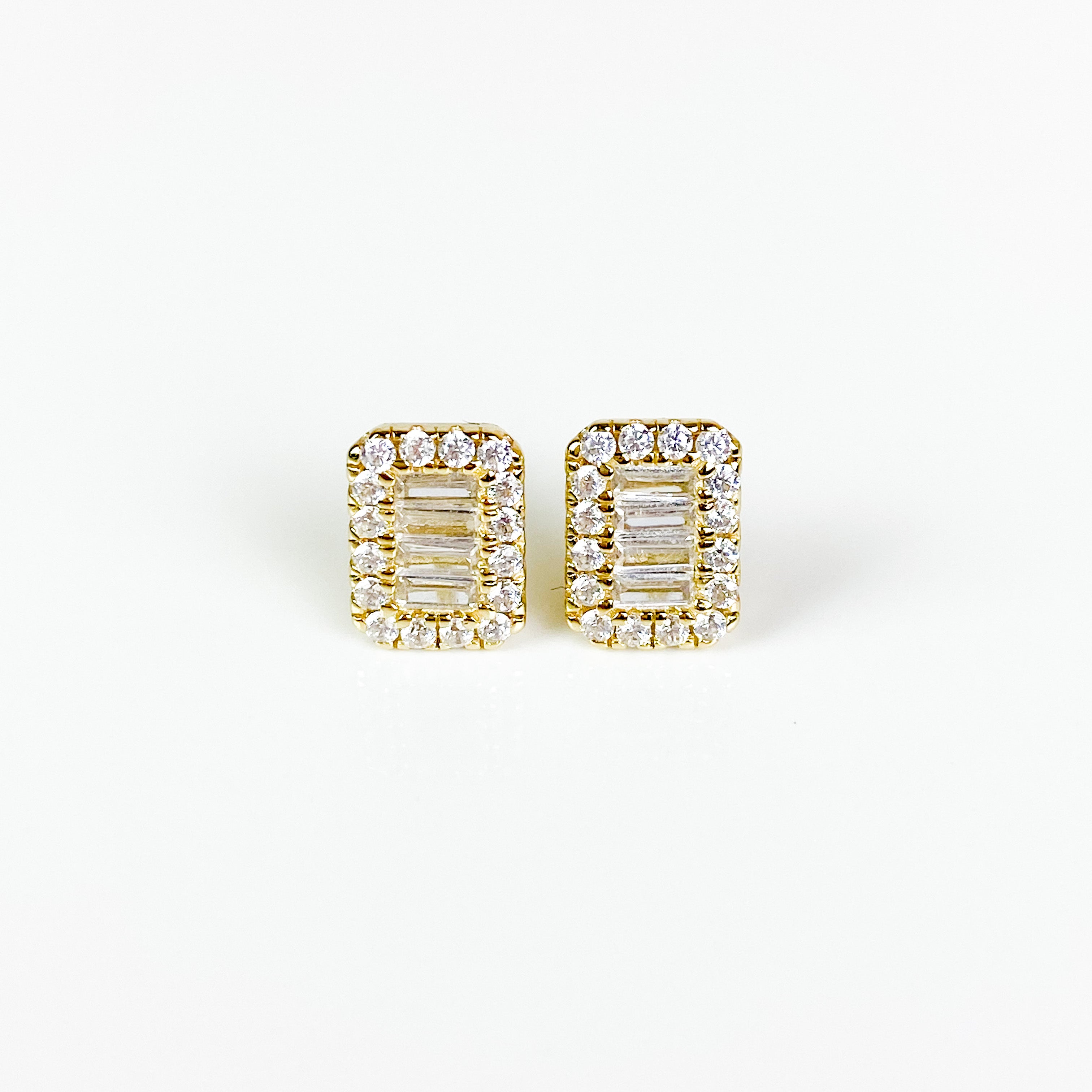 Baguette Rectangular Studs