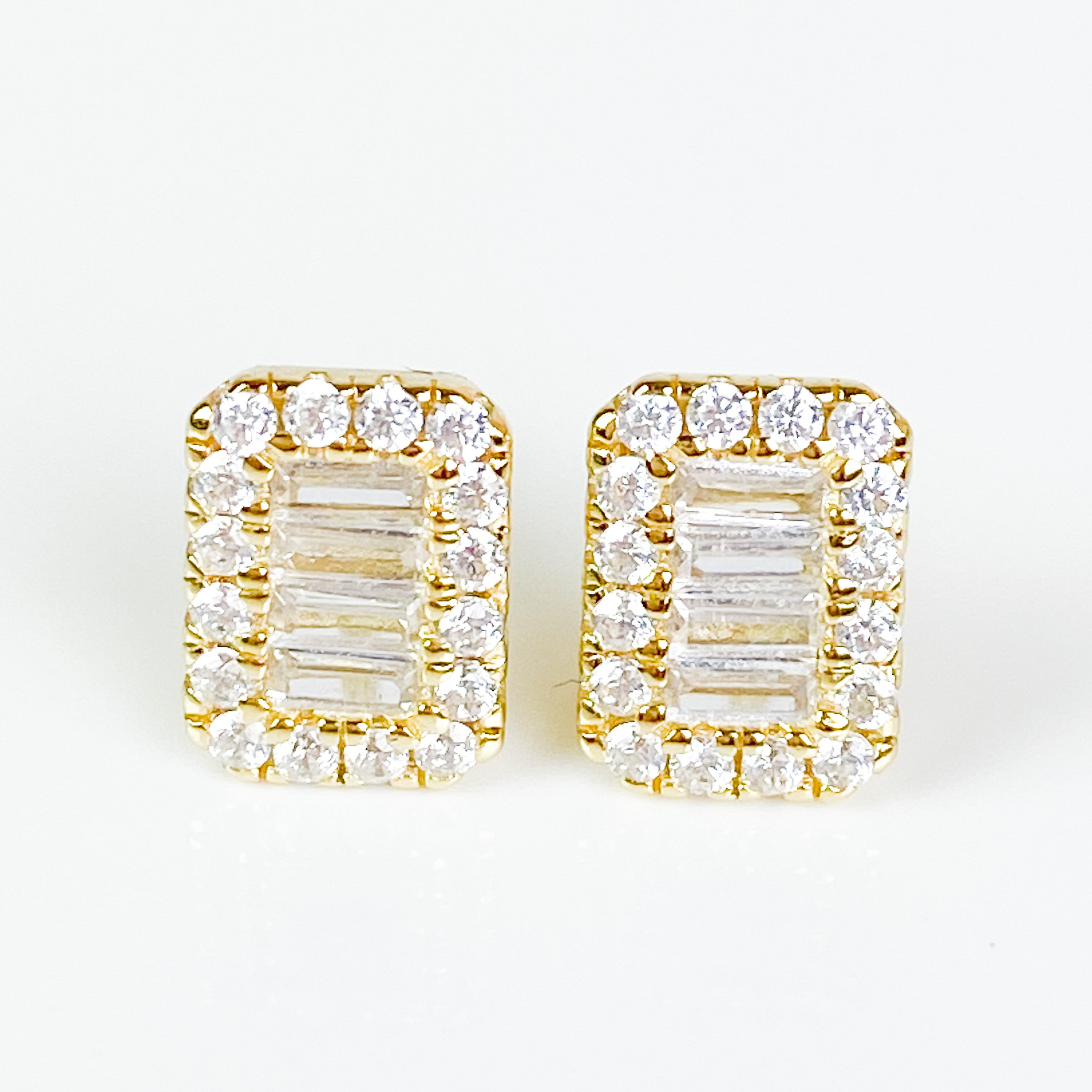 Baguette Rectangular Studs