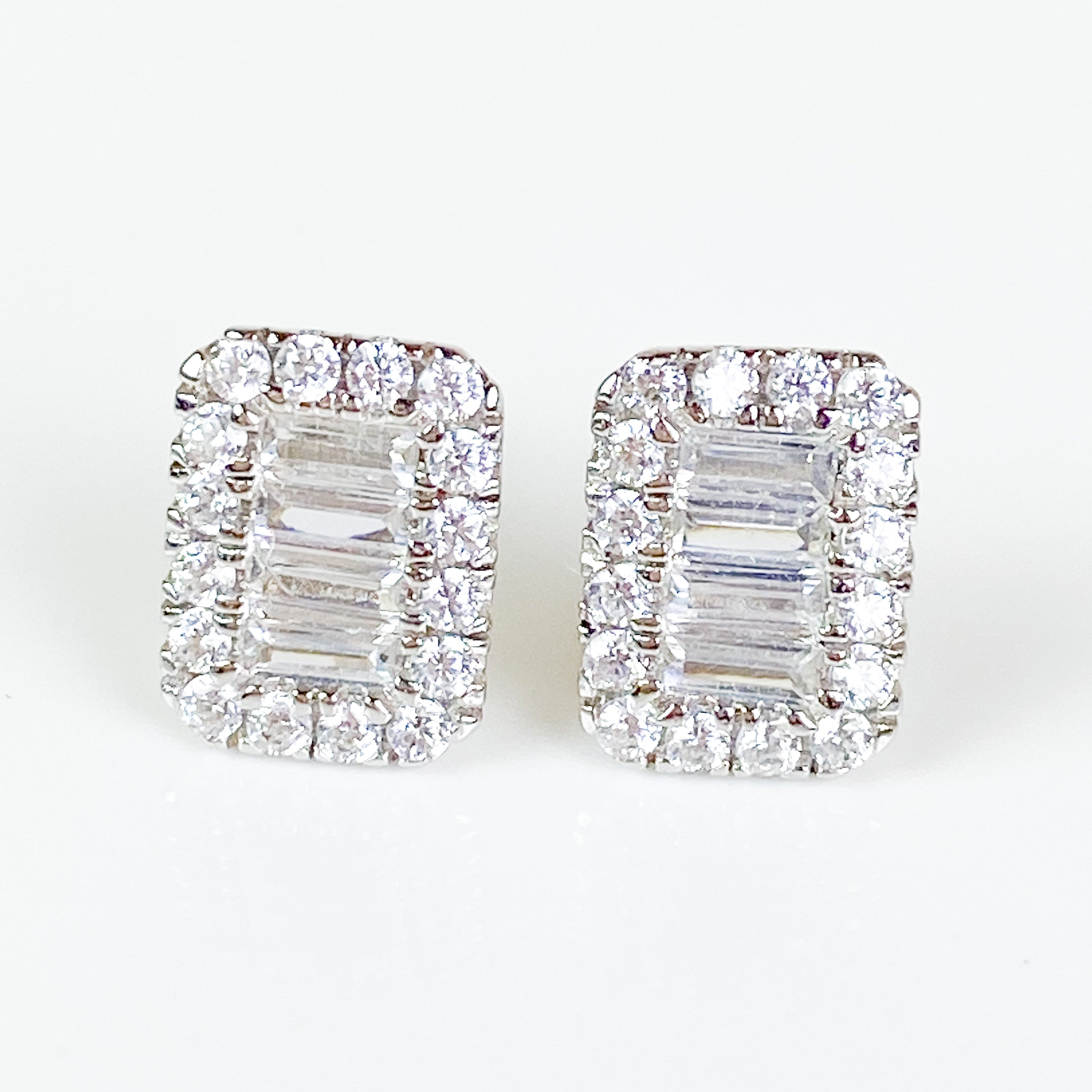 Baguette Rectangular Studs