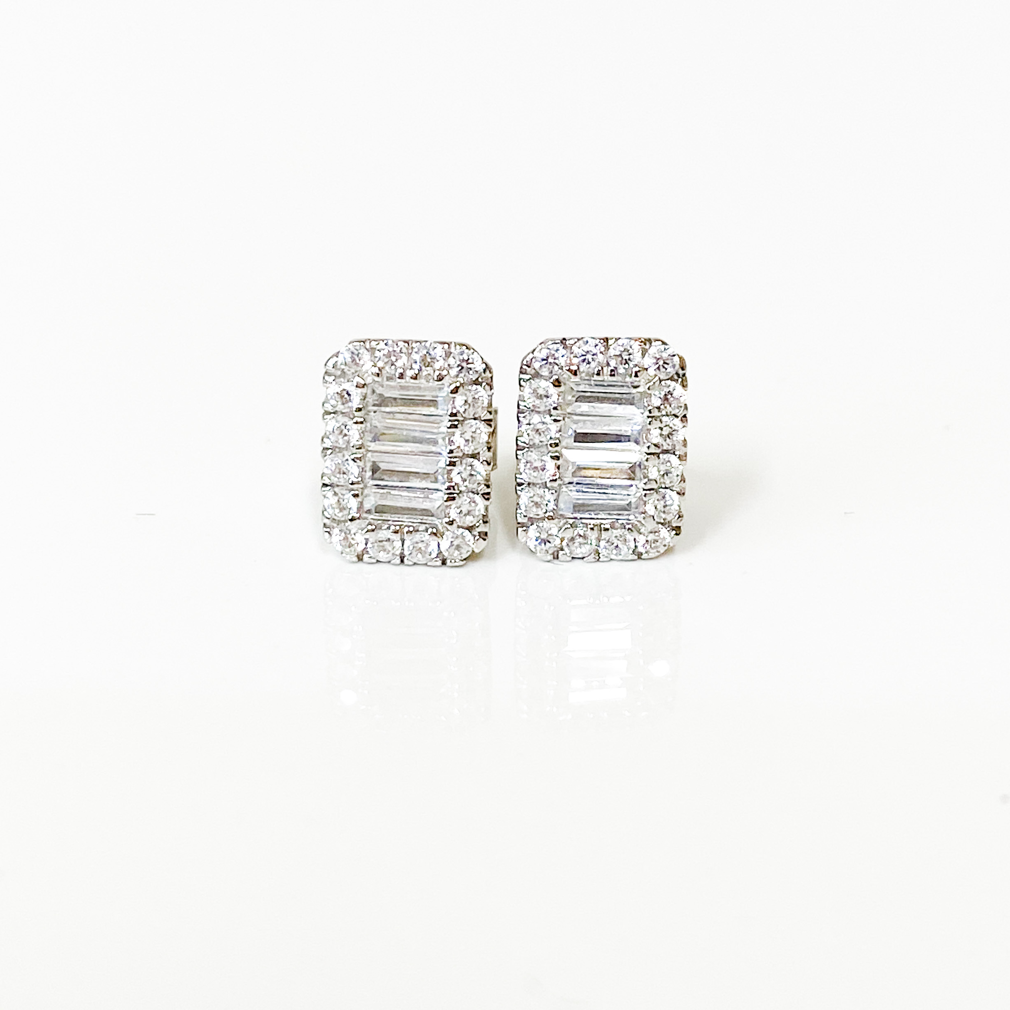 Baguette Rectangular Studs
