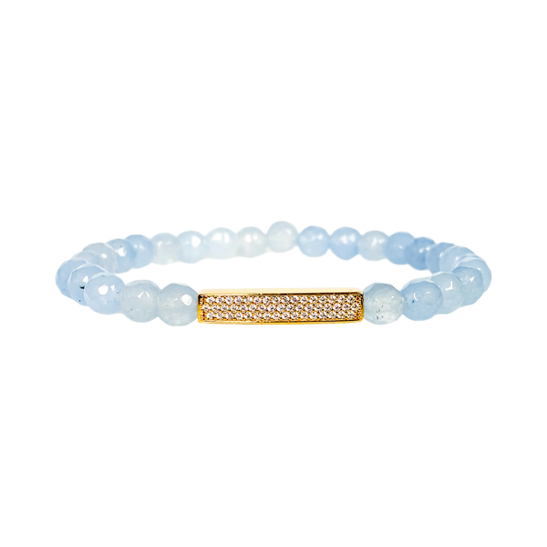 MINI CRYSTAL BAR ON COOL WATER ELASTIC BRACELET