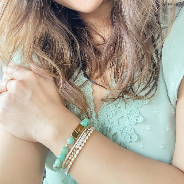 HOPE ON AMAZONITE ELASTIC BRACELET