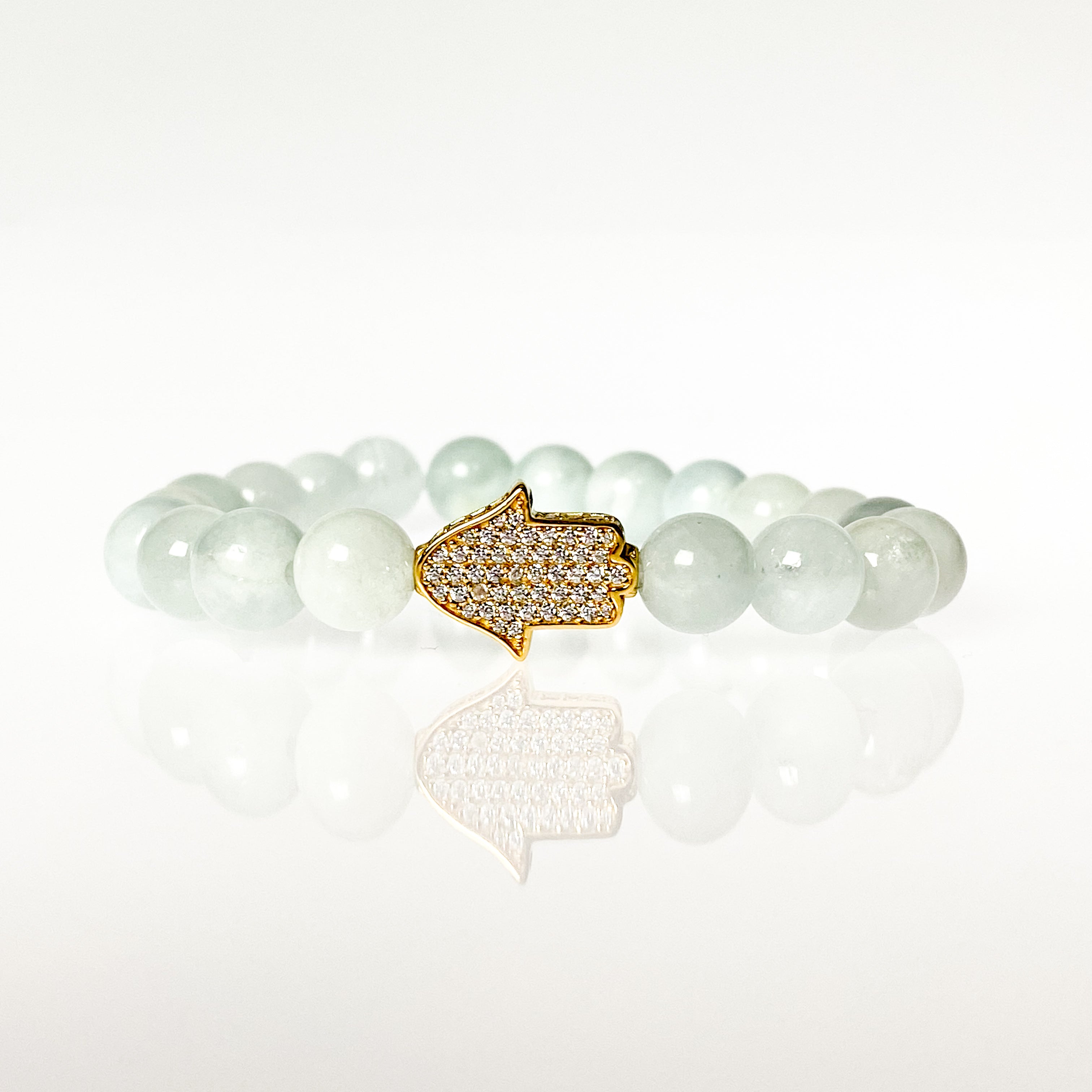 Hamsa on Aquamarine