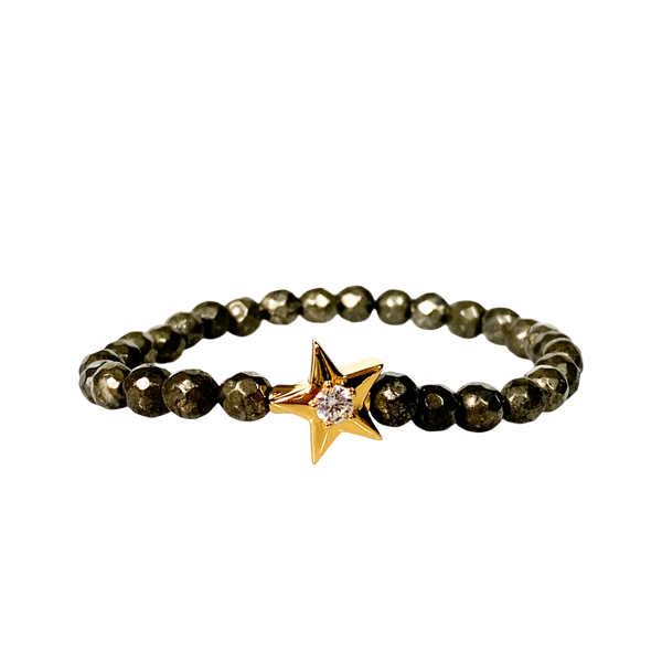 STAR ON PYRITE ELASTIC BRACELET
