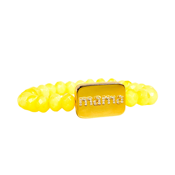 MAMA ON LEMON DROP JADE ELASTIC BRACELET