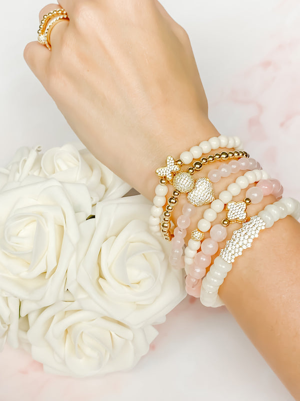 CLUSTER BAR ON FIRST LADY JADE ELASTIC BRACELET
