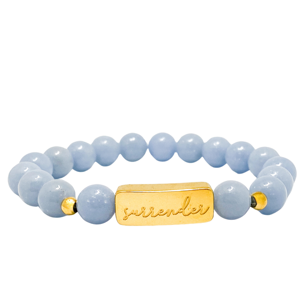 SURRENDER ON ANGELITE ELASTIC BRACELET