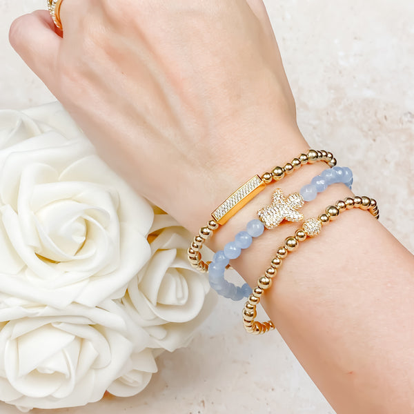 ANGEL ON COOL WATER JADE ELASTIC BRACELET