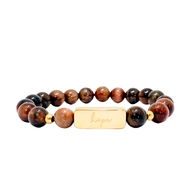 HOPE ON TIGER EYE ELASTIC BRACELET