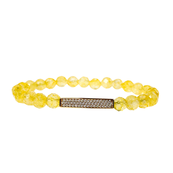 MINI CRYSTAL BAR ON CITRINE ELASTIC BRACELET