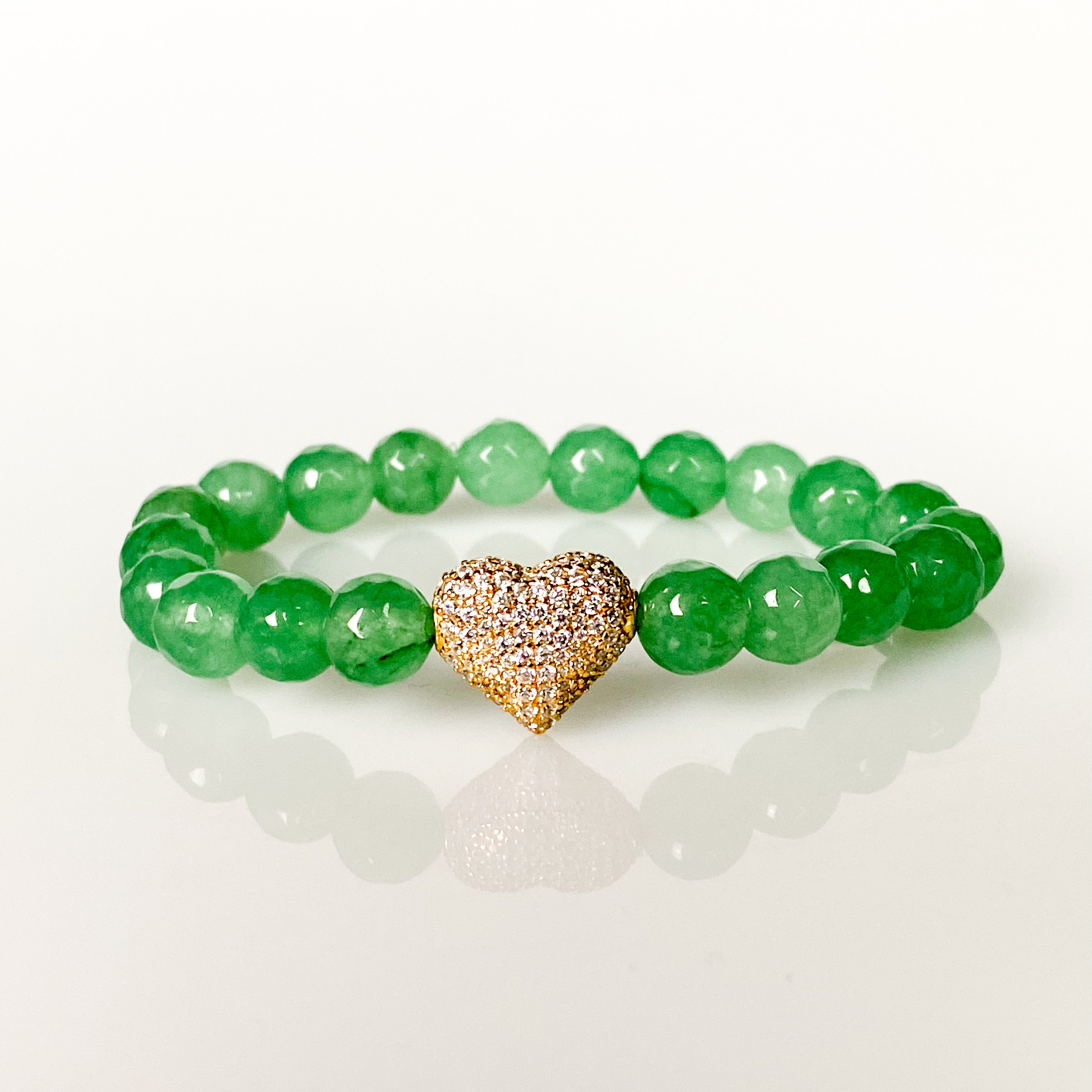 Big heart on green aventurine