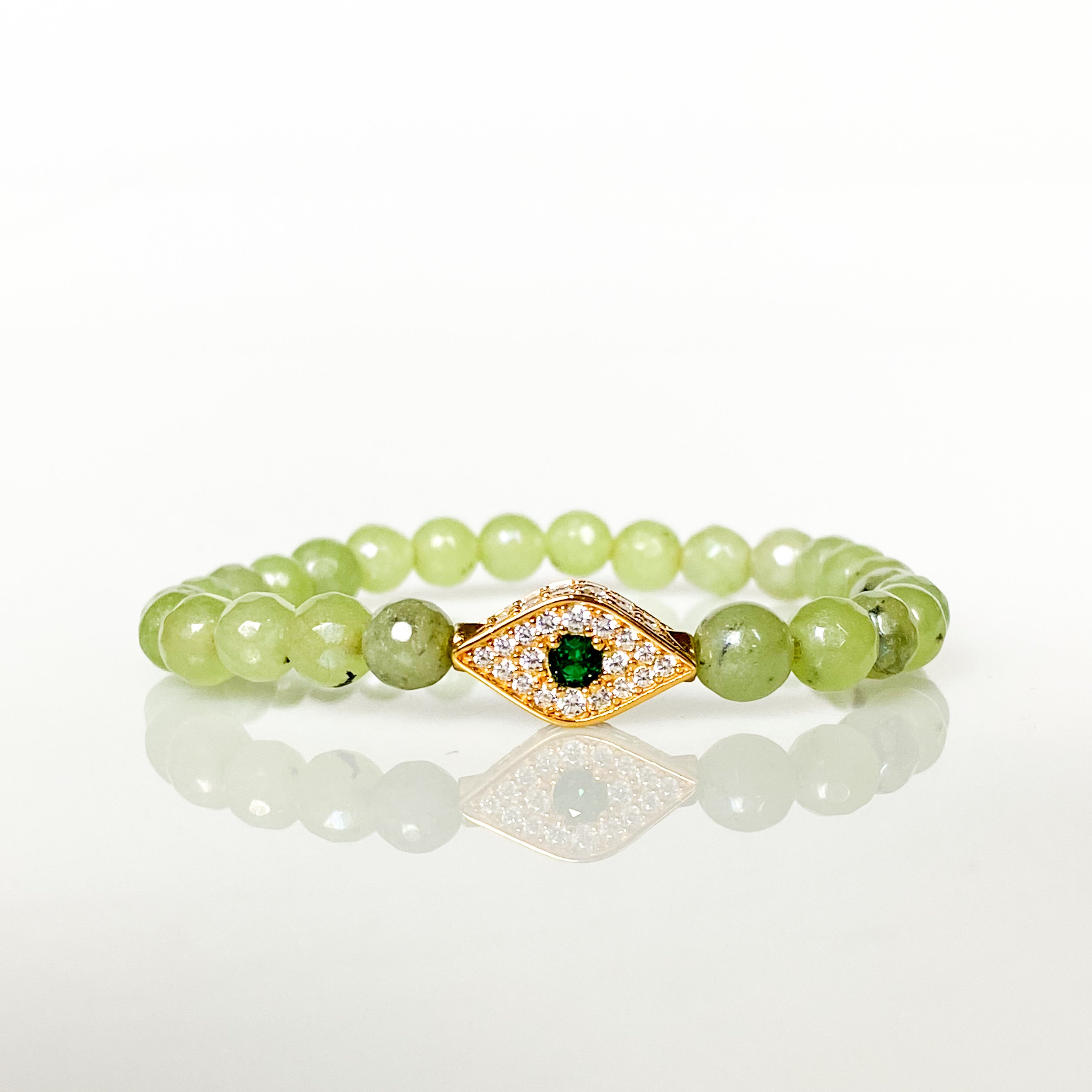 Evil Eye on Prehnite