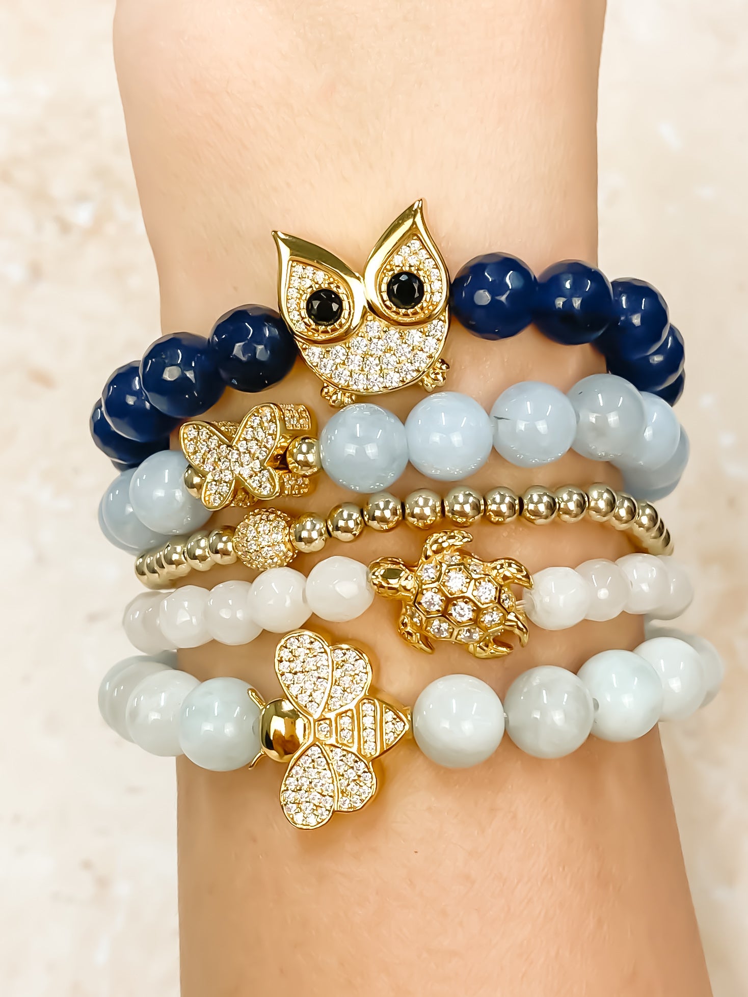 Owl on Navy Jade