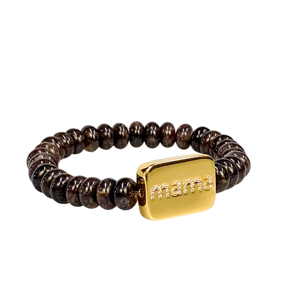 MAMA ON ESPRESSO JADE ELASTIC BRACELET