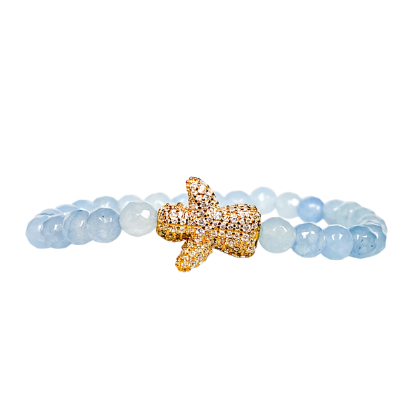 ANGEL ON COOL WATER JADE ELASTIC BRACELET
