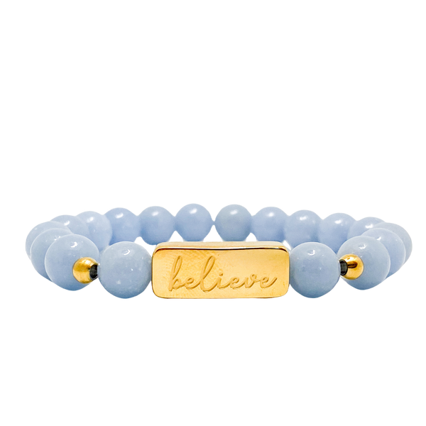 BELIEVE ON ANGELITE ELASTIC BRACELET