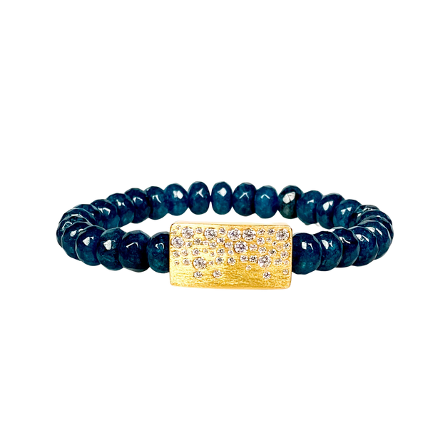 GYPSY BAR ON ATLANTIC DEEP JADE ELASTIC BRACELET