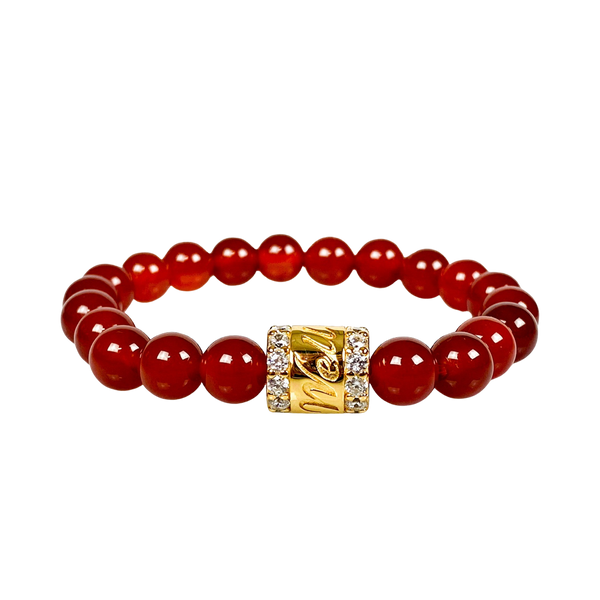 ALL IS WELL ON CARNELIAN ELASTIC BRACELET