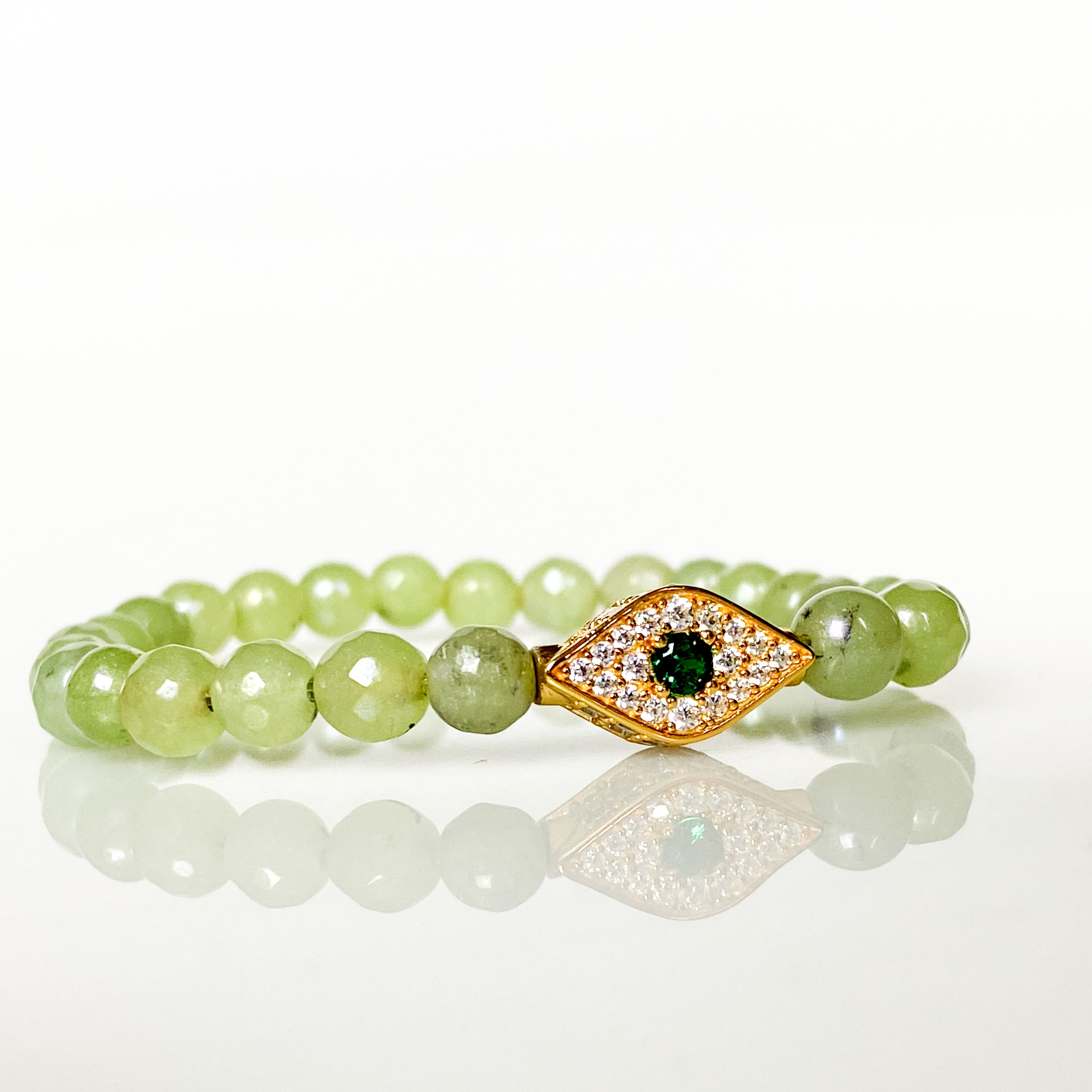 Evil Eye on Prehnite