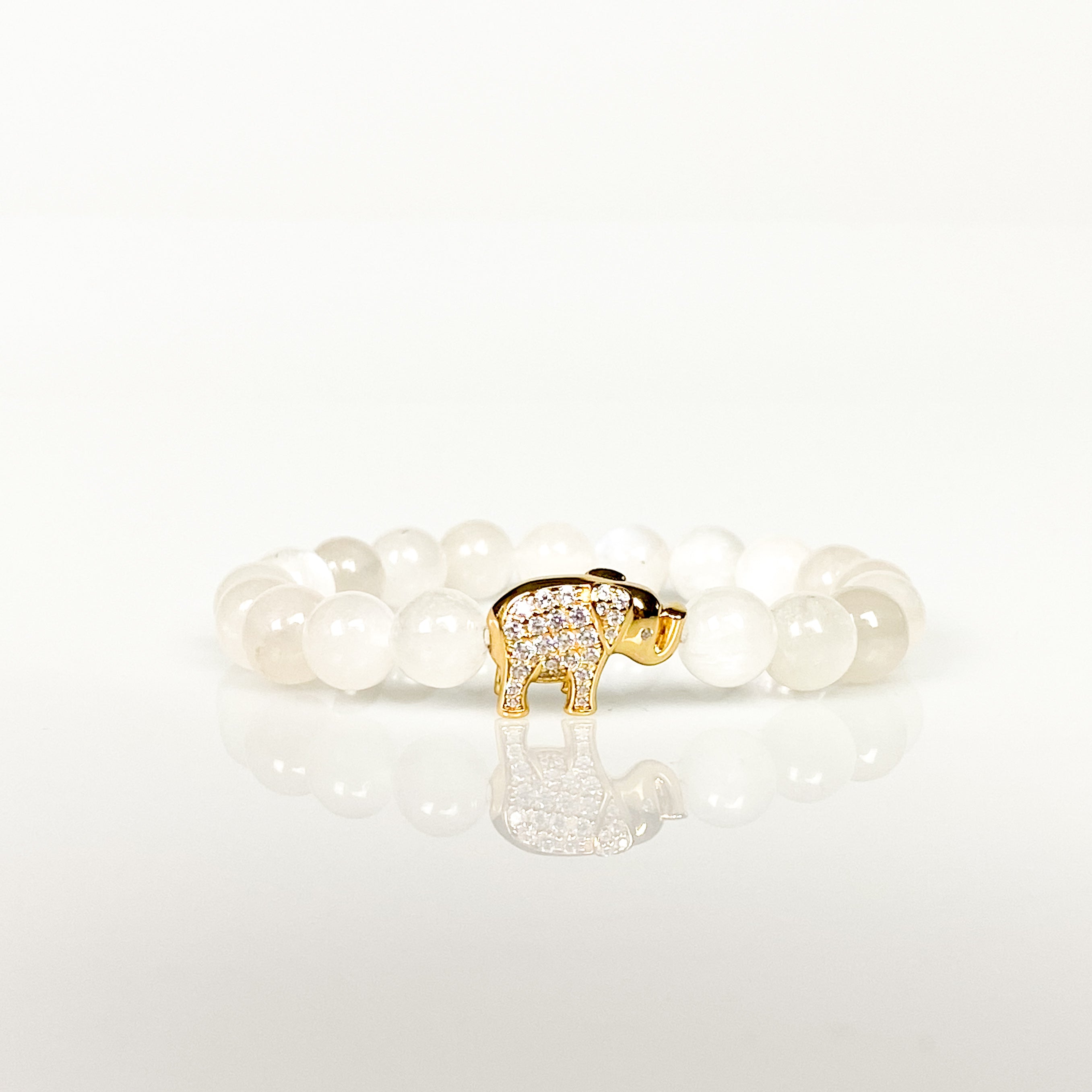 Elephant on moonstone