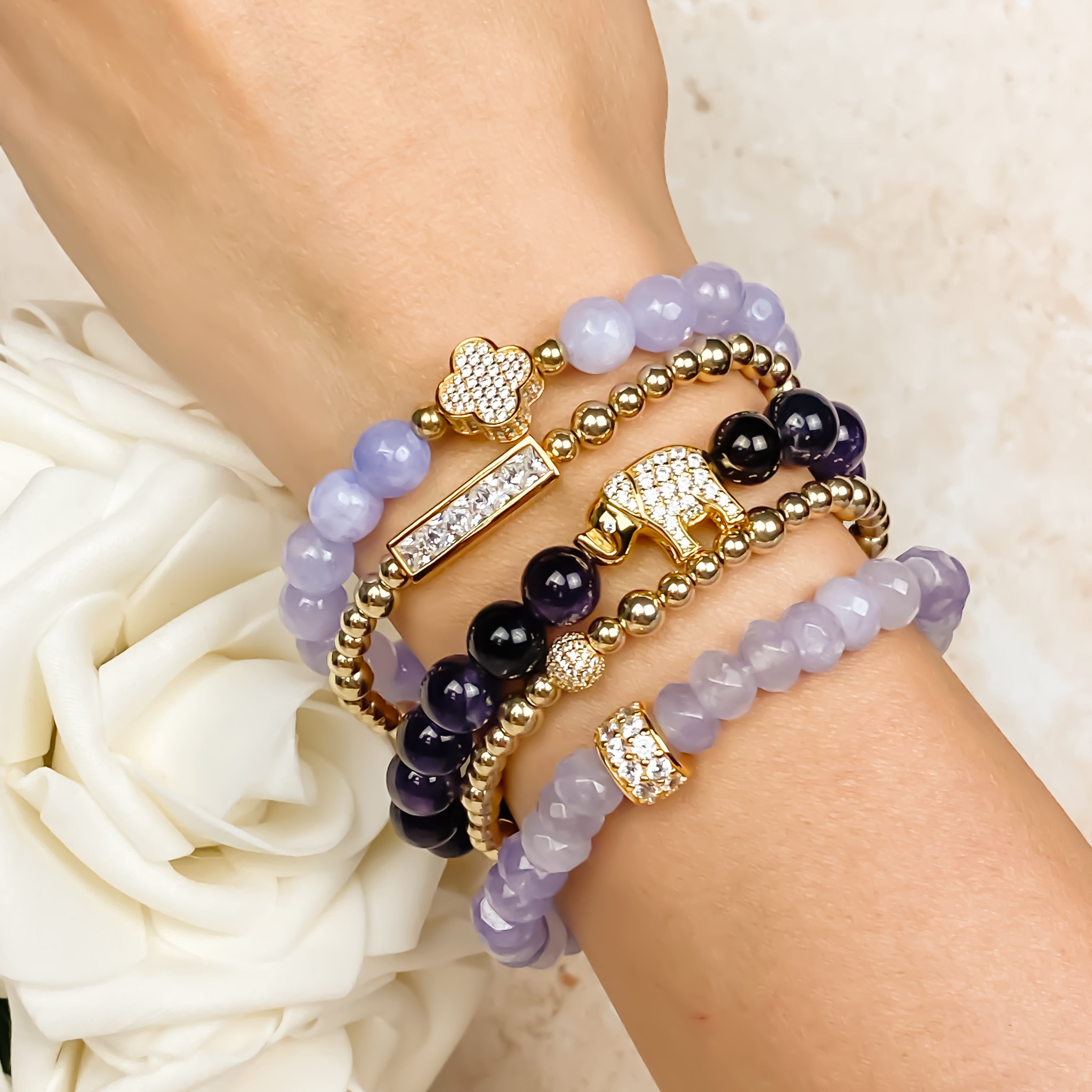 Elephant on Amethyst