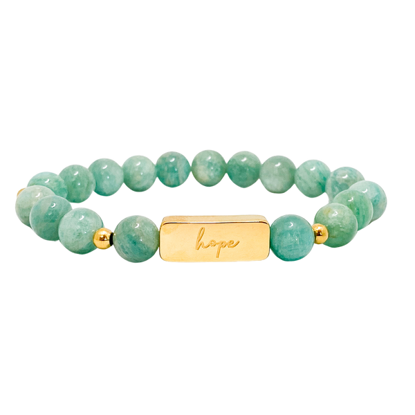 HOPE ON AMAZONITE ELASTIC BRACELET