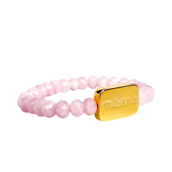 MAMA ON MAUVE MIST JADE ELASTIC BRACELET