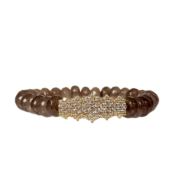 CLUSTER BAR ON EARL GRAY ELASTIC BRACELET