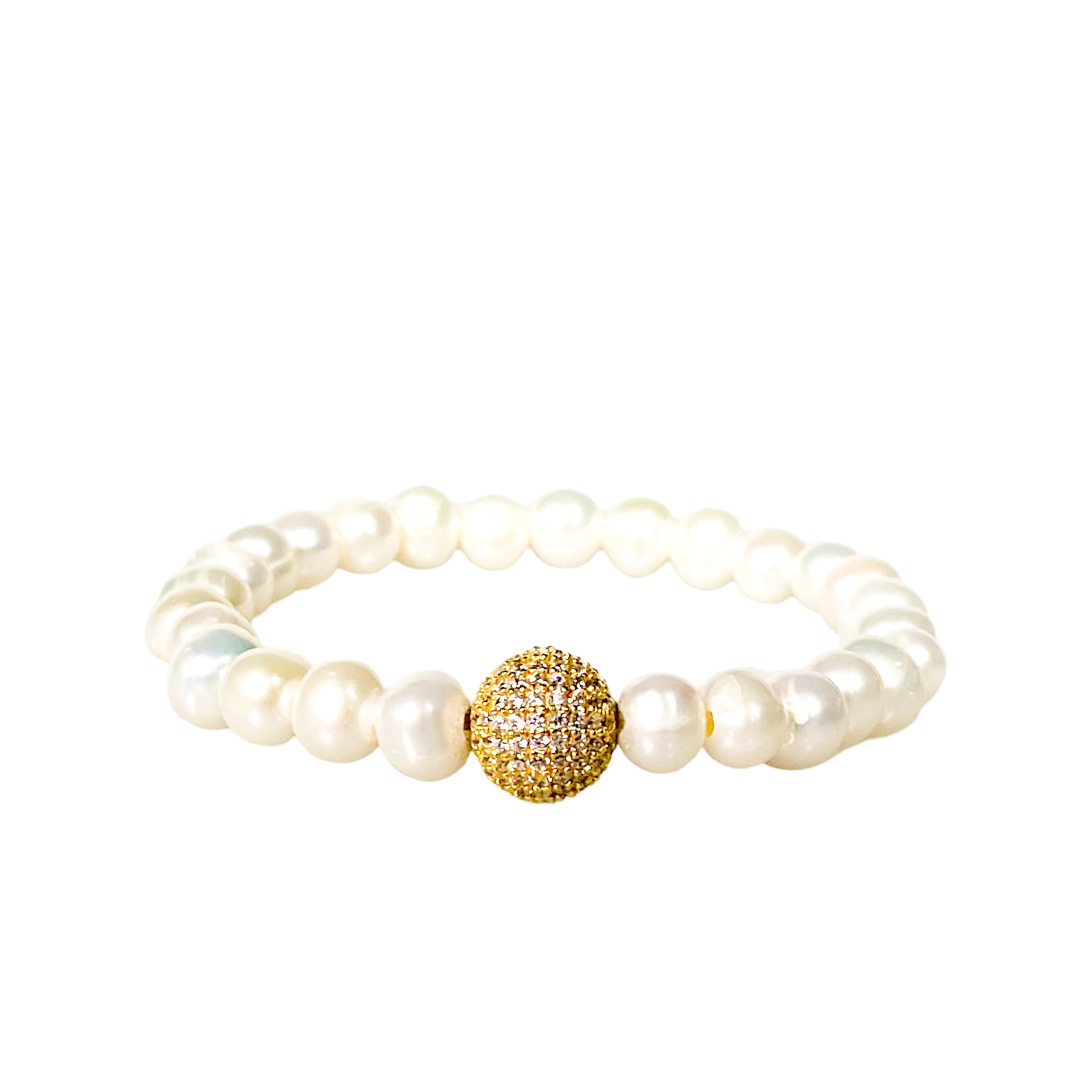 Crystal ball on white pearl